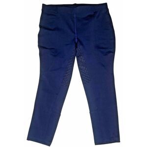NEW Dublin Riding Pants Women's 18 cropped Navy Blue Knee Gel Print Equestrian‎